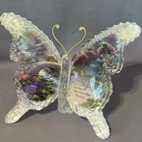 Butterfly Figurine Thomas Kinkade Bradford Exchange Gardens Paradise Vtg Hope - Picture 1 of 5